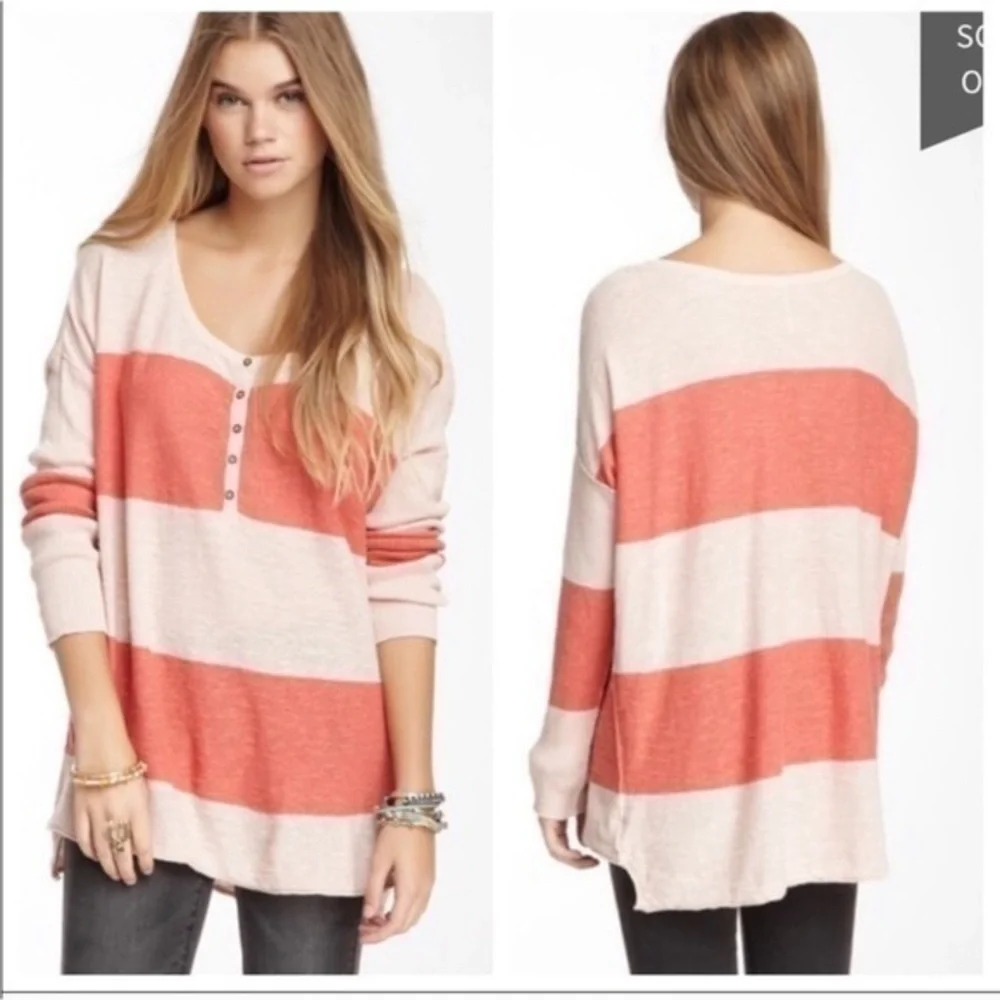NWOT ▶️ Free People ◀️ Beach Gold Rush Henley Tunic